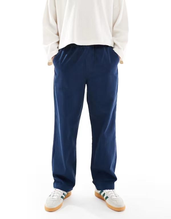 ファーラー メンズ ボトムス カジュアルパンツ パンツ Farah Greenport drawstring pants BLUE ブルー