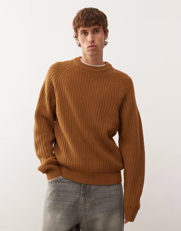 コルージョン メンズ アウター ニット・セーター セーター ニット COLLUSION knit sweater in taupe Taupe トープ
