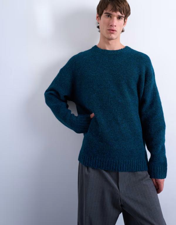 とっ始めマン メンズ アウター 編み物・プルオーバー プルオーバー 編み物 Topman loose knit crew sweater インチ dark Dark blue 青色 メンズファッション-トップス-ニット・セーター