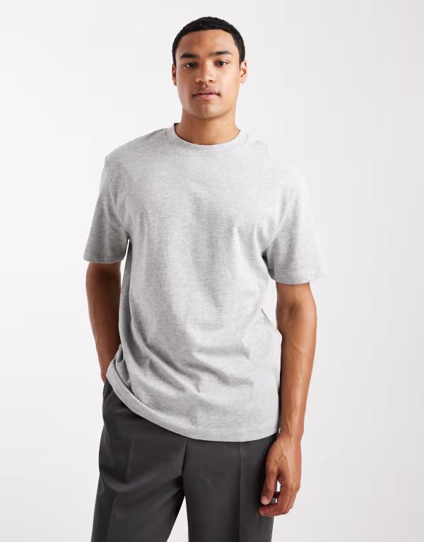 エイソス メンズ トップス Tシャツ ASOS DESIGN heavyweight relaxed t-shirt heather Gray Heather グレー