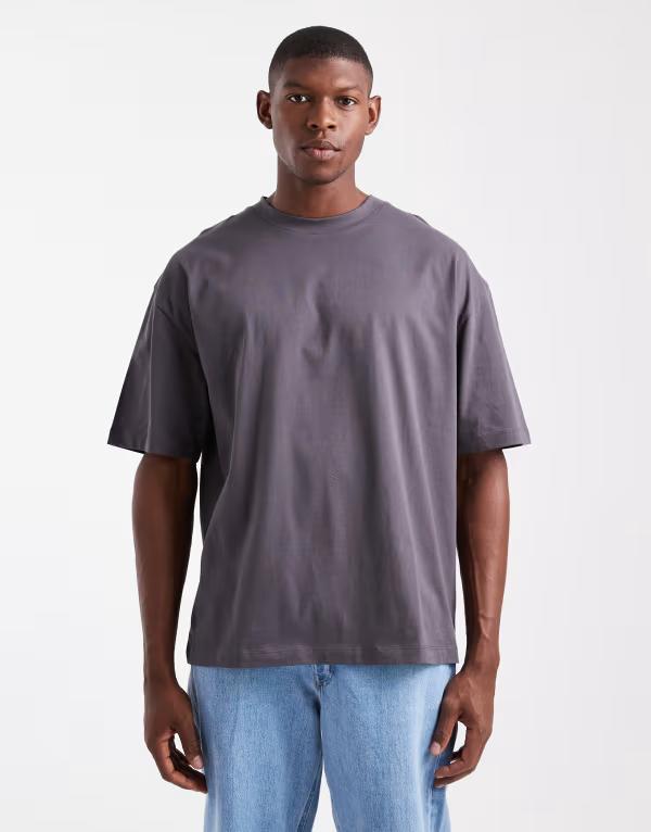 エイソス メンズ トップス Tシャツ ASOS DESIGN essentials oversized T-shirt in charcoal Asphalt チャコール