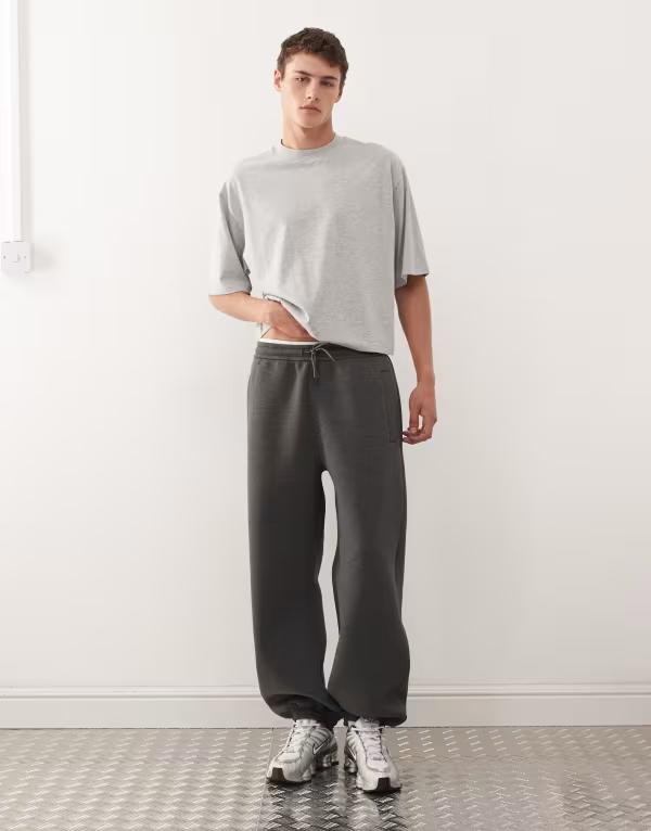 ウィークデイ メンズ ボトムス カジュアルパンツ パンツ スウェットパンツ スキューバ Weekday Simon scuba sweatpants in dark gray melange Dark gray melange グレー