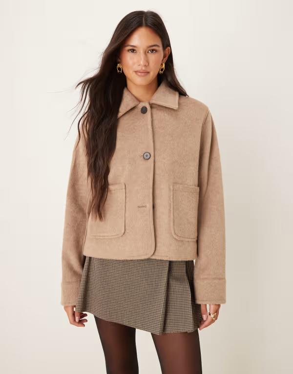 グラマラス レディース アウター ジャケット・ブルゾン ジャケット Glamorous button up jacket in mushroom Mushroom|ReVida 店