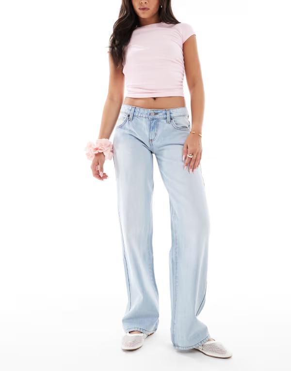 コットンオン レディース ボトムス デニムパンツ ストレート ローライズ ジーンズ Cotton On low rise straight leg jeans in notion NOTION BLUE ブルー