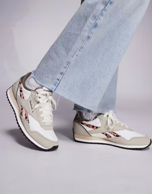 リーボック レディース シューズ スニーカー プリント Reebok Classic AZ sneaker and leopard print NUDE ベージュ 15,106円