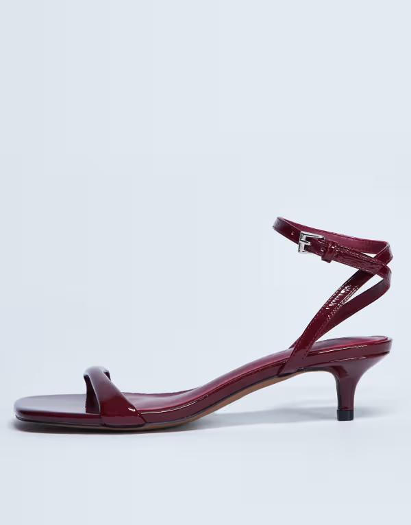 トップショップ レディース シューズ サンダル ヒール Topshop Irene barely there mid heel sandals Burgundy バーガンディ