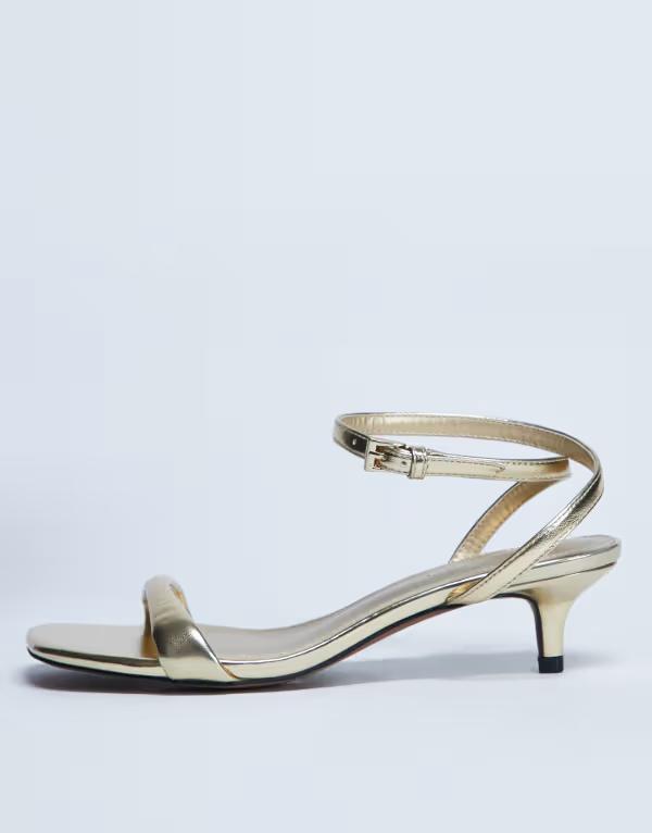 トップショップ レディース シューズ サンダル ヒール Topshop Irene barely there mid heel sandals GOLD ゴールド