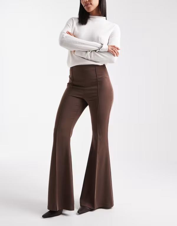 エイソス レディース ボトムス 心地好いズボン下 ズボン下 ASOS DESIGN tailored extreme flare pants インチ taupe - part of a set taupe トープ
