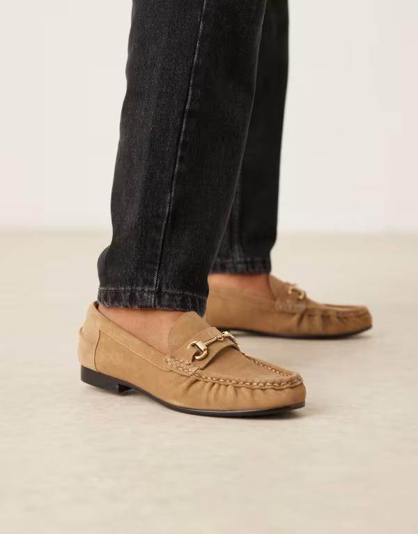 マンゴ レディース シューズ スリッポン・ローファー スエード ローファー Mango suede snaffle loafers in caramel Caramel