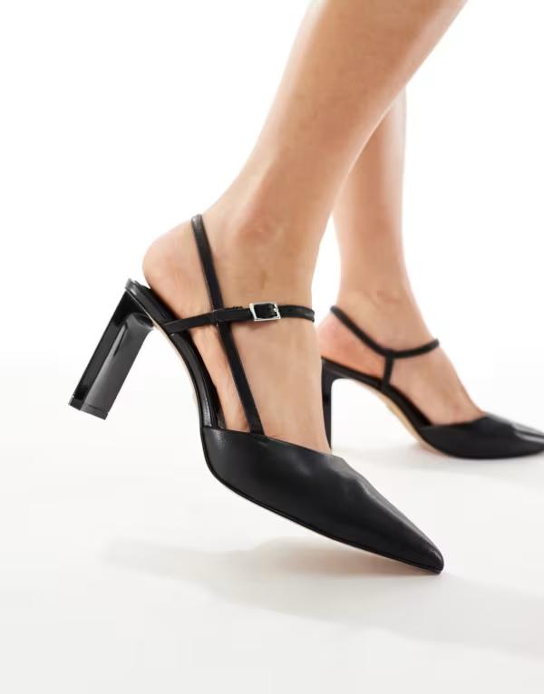 アルド レディース シューズ パンプス レザー ALDO Darabriver slingback pumps leather Black ブラック|ReVida 店