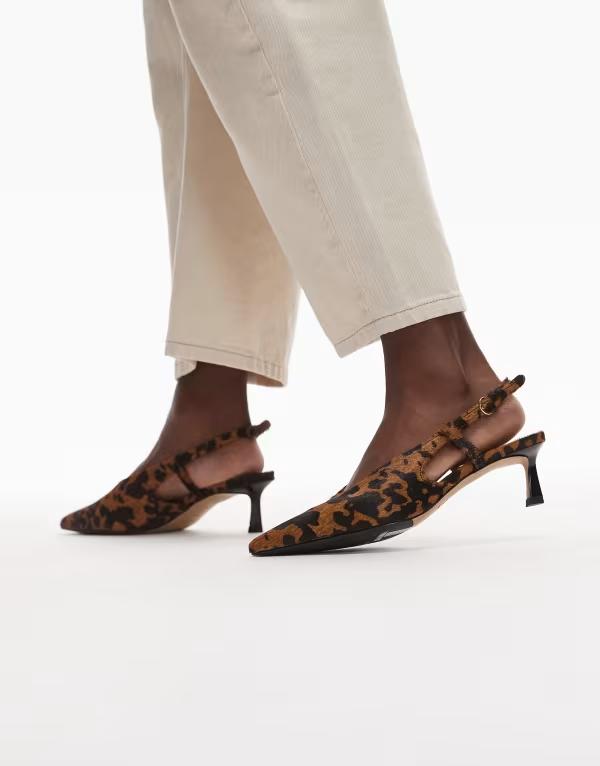 アンドアザーストーリーズ レディース シューズ ヒール プリント & Other Stories slingback pointed toe heels in faux cow hair cow print Multi マルチカラー|ReVida 店