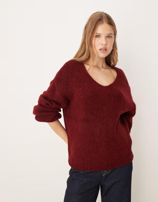 ジェイディーワイ レディース アウター ニット・セーター セーター JDY slouchy oversized sweater Cabernet バーガンディ