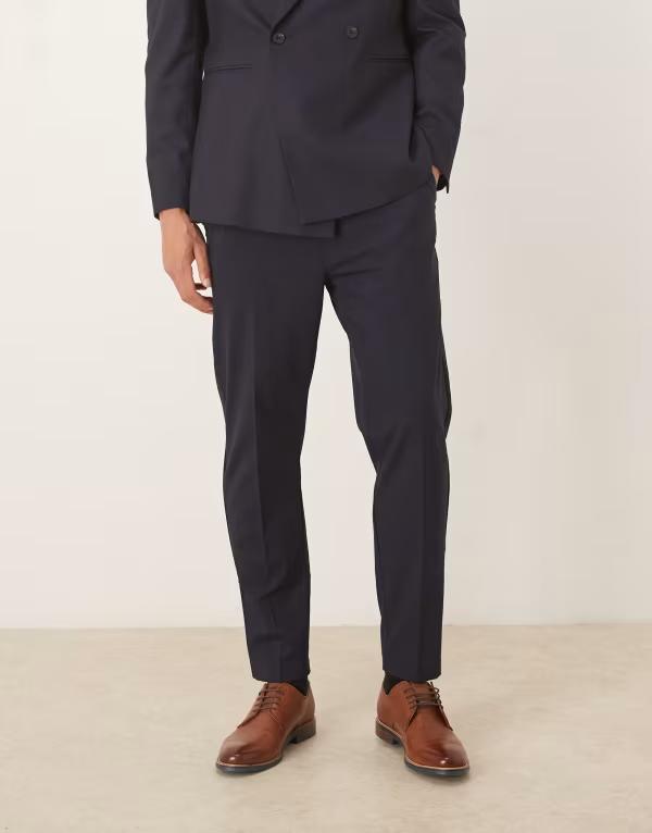 エイソス メンズ ボトムス カジュアルパンツ パンツ ASOS DESIGN smart tapered pants NAVY ネイビー
