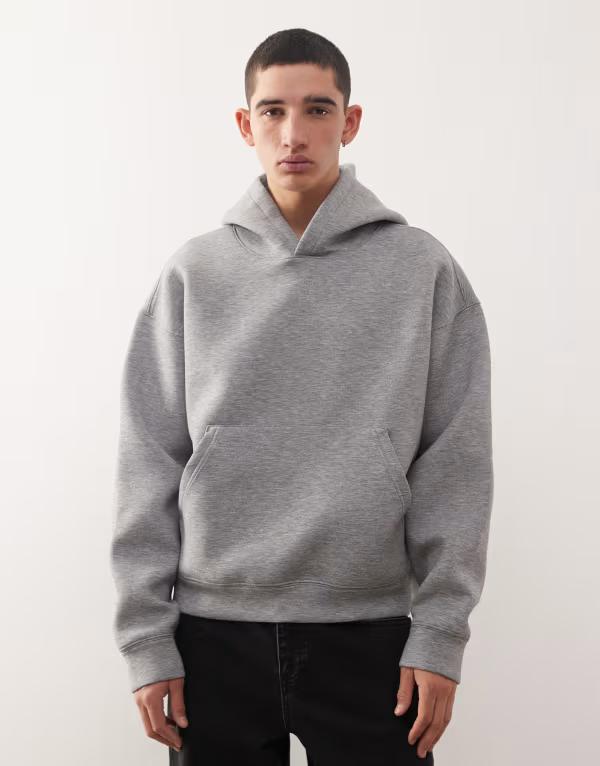 平日 メンズ アウター パーカー・スウェット アクアラング パーカー Weekday Simon hoodie インチ heather gray scuba-style fabric Gray melange 薄墨色