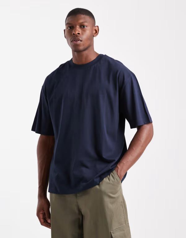 エイソス メンズ トップス Tシャツ ASOS DESIGN essentials oversized T-shirt Sky captain ネイビー