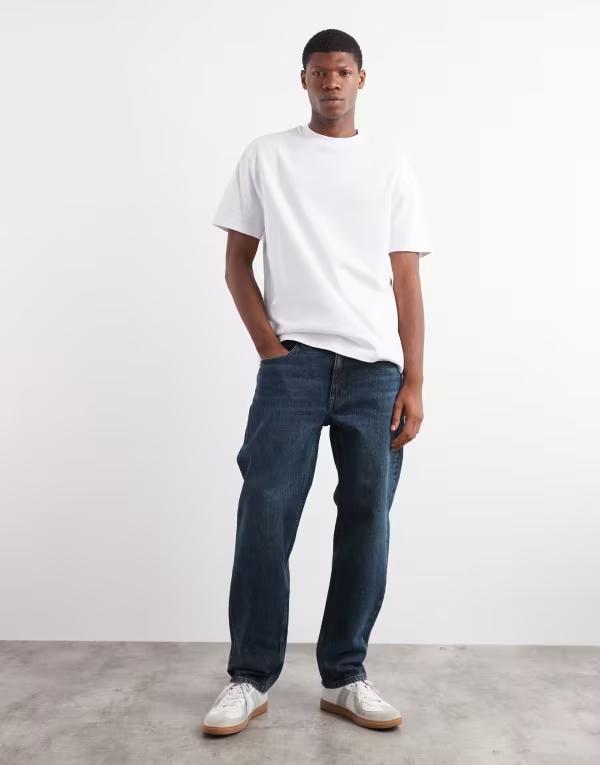 マンゴ メンズ ボトムス ジーンズズボン下 綿織物 デニム Mango Moby cotton straight jeans インチ dark Dark blue 青色 ズボン・パンツ-メンズファッション