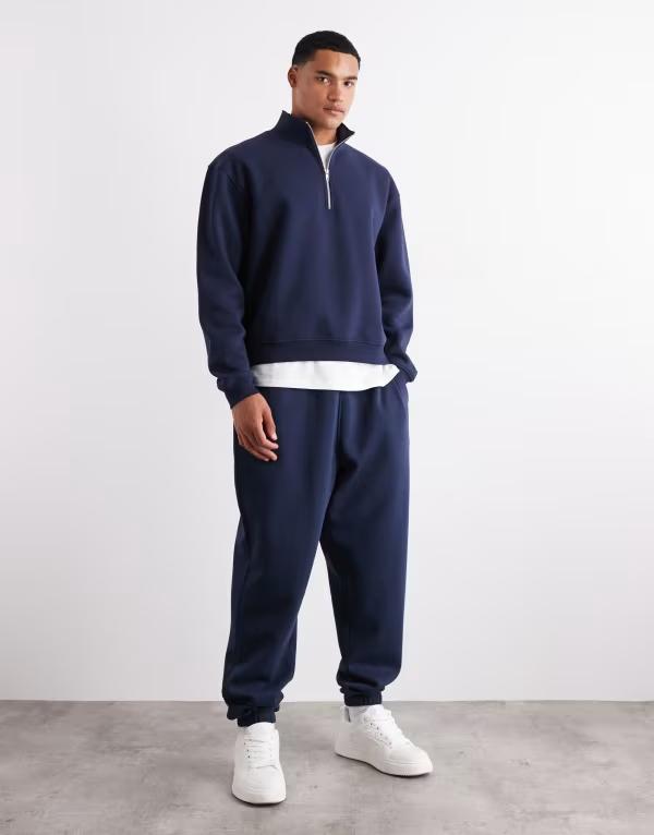 エイソス メンズ ボトムス カジュアルパンツ パンツ スウェットパンツ ASOS DESIGN essential oversized sweatpants Sky captain ネイビー