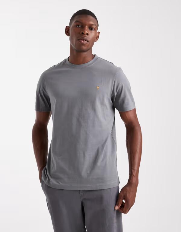 ファーラー メンズ トップス Tシャツ Farah Danny regular short sleeve T-shirt Gray Shade グレー