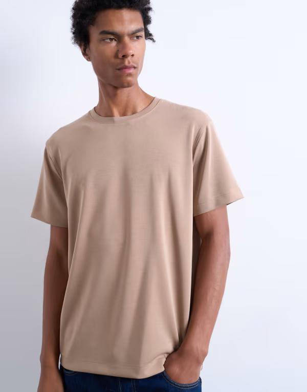 トップマン メンズ トップス Tシャツ Topman regular mercerized T-shirt in stone STONE ストーン