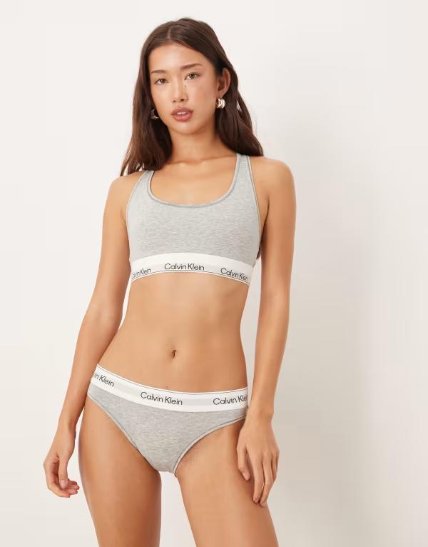 カルバンクライン レディース アンダーウェア ブリーフパンツ コットン Calvin Klein Icon Cotton Modal bikini briefs Gray Heather グレー