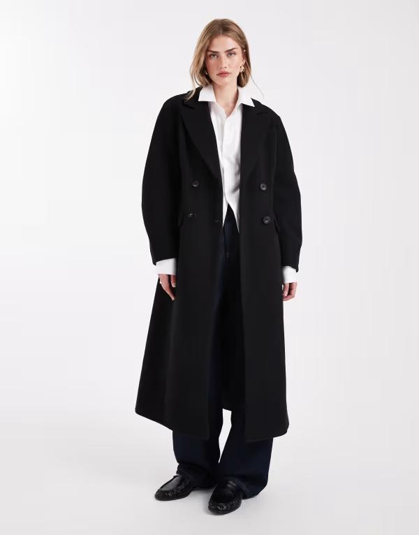 エイソス レディース アウター コート ASOS DESIGN formal sculpted longline coat Black ブラック