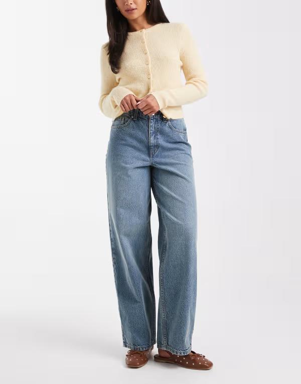 ミスセルフフリッジ レディース ボトムス デニムパンツ Miss Selfridge baggy jean in dirty wash Dirty Wash｜ReVida 店