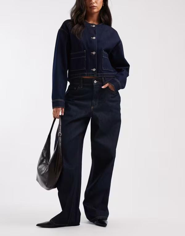 コルージョン レディース ボトムス デニムパンツ ジーンズ COLLUSION antifit mid rise jeans in rinse Rinse|ReVida 店
