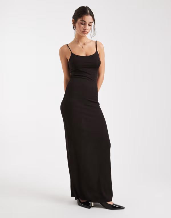 ヴェロモーダ レディース トップス ワンピース マキシワンピース マキシ Vero Moda glitter cami strap maxi dress in chocolate and copper Chocolate torte チョコレート
