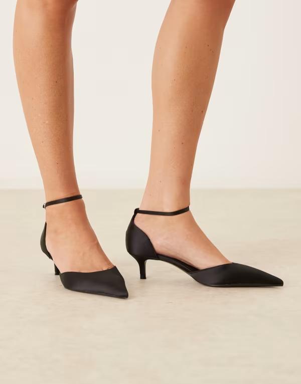 マンゴ レディース シューズ ヒール Mango pointed closed back heeled shoes Black ブラック|ReVida 店