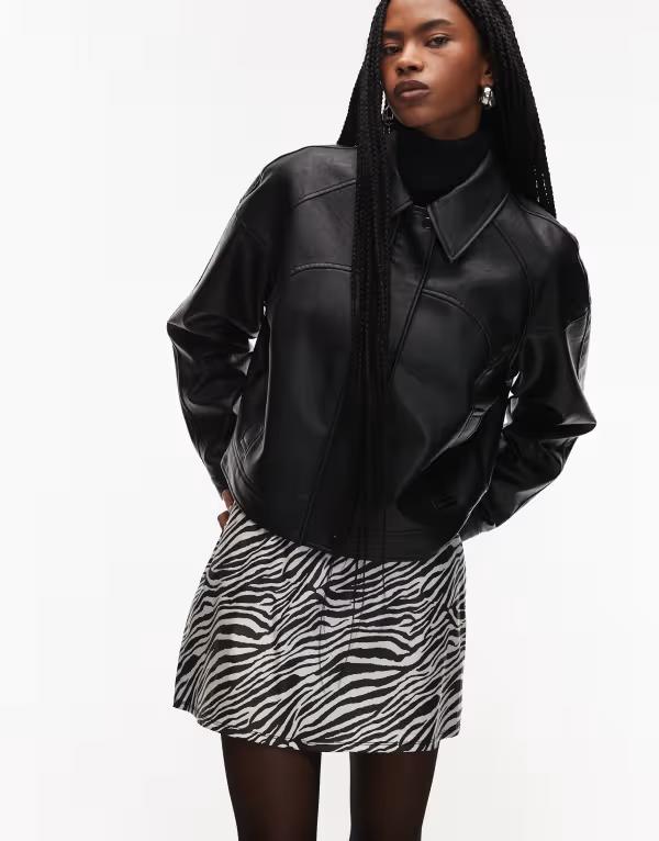 エイソス レディース ボトムス ハーフパンツ・ショーツ プリント ミニ ASOS DESIGN bengaline mini skort in zebra print Zebra アニマル｜ReVida 店