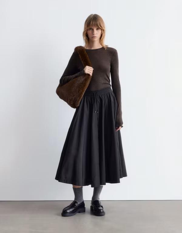 アンドアザーストーリーズ レディース アウター ニット・セーター ウール & Other Stories pure wool lettuce edge long sleeve top with thumbhole detail Brown ブラウン