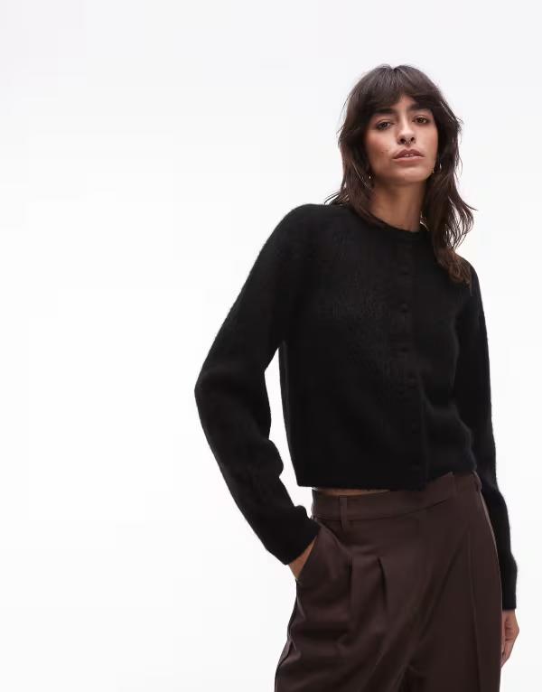 アンドアザーストーリーズ レディース アウター ジレー 羊毛 \u0026 Other Stories supersoft mohair and wool blend cardigan Black 黒いこと