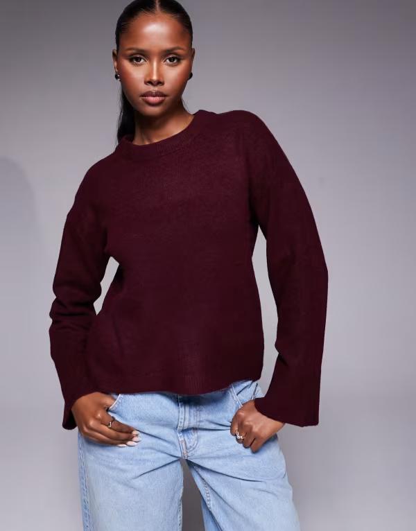 リバーアイランド レディース アウター ニット・セーター クルーネック セーター ニット River Island crew neck knit sweater RED レッド