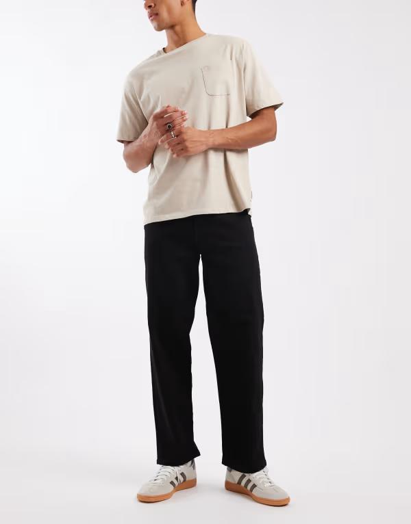 アダプト メンズ ボトムス ジーンズズボン下 ADPT wide fit jean Black Denim 黒いこと ズボン・パンツ-メンズファッション