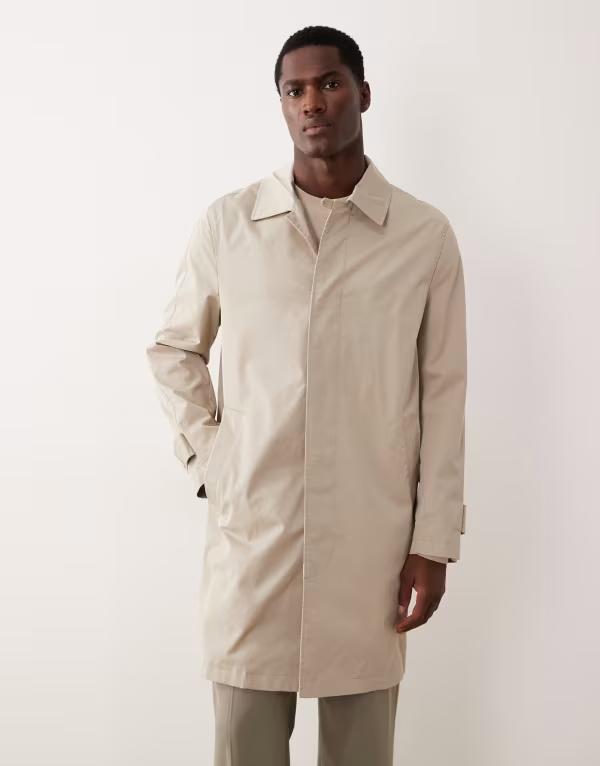 マンゴ メンズ アウター コート Mango classic trench coat in light BEIGE ベージュ