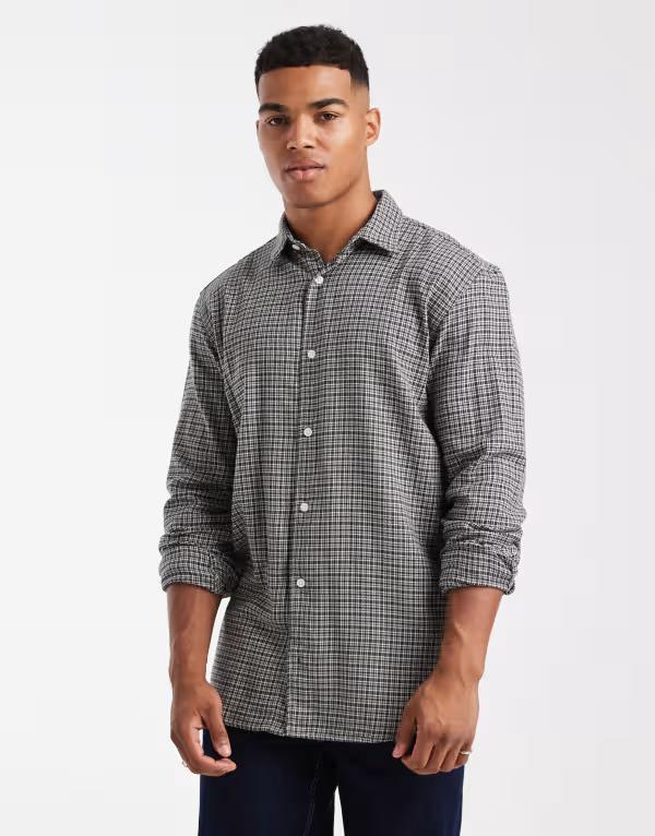 万力 アンド ジョーンズ メンズ トップス プルオーバー Jack \u0026 Jones boxy shirt plaid Seagrass 緑であること