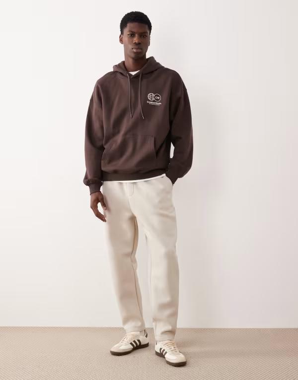 エイソス メンズ ボトムス 心地よいズボン下 ズボン下 スウェットパンツ アクアラング ASOS DESIGN heavyweight tapered sweatpants インチ scuba-style fabric Chateau gray 薄墨色