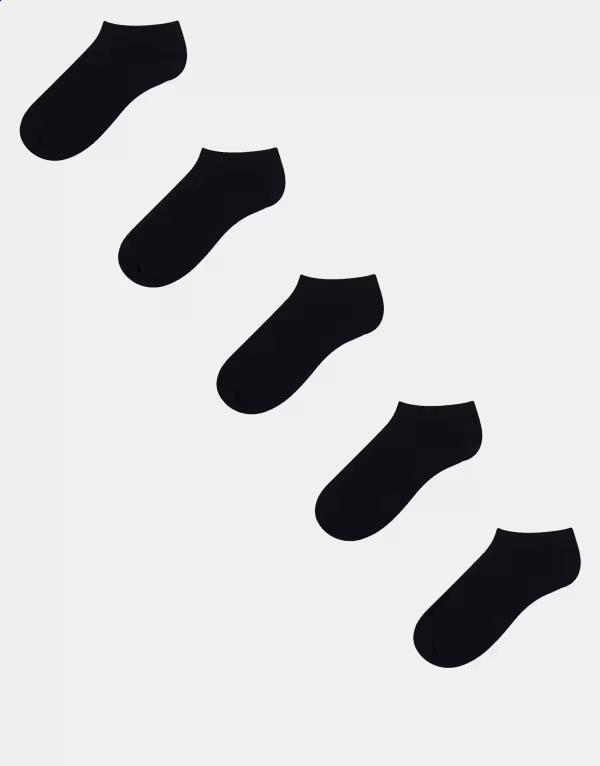 エイソス メンズ アンダーウェア 靴下 スニーカー ASOS DESIGN 5 pack sneakers socks Black ブラック