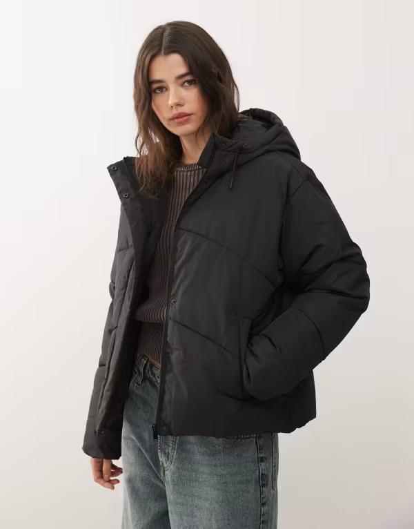 ノイジーメイ レディース アウター ジャケット・ブルゾン ジャケット Noisy May hooded puffer jacket Black ブラック