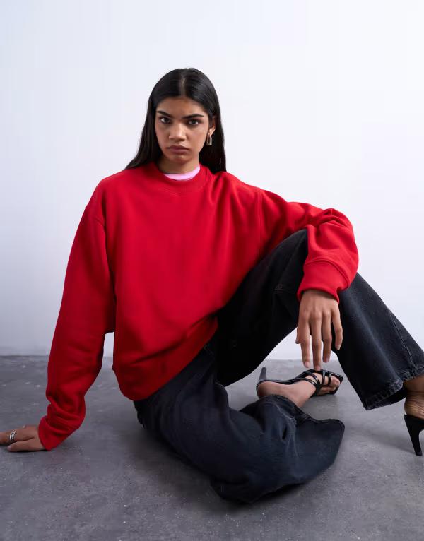 トップショップ レディース アウター パーカー・スウェット Topshop ultimate sweat RED レッド 11,684円