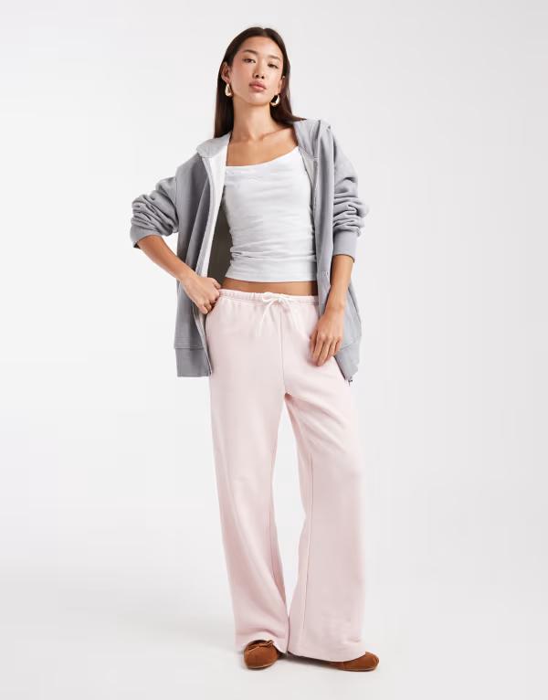 コットンオン レディース ボトムス カジュアルパンツ ワイドレッグ パンツ スウェットパンツ フリース Cotton On classic fleece wide leg sweatpants in soft Soft pink ピンク