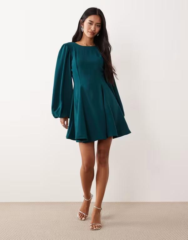 ノーバディーズ チャイルド レディース トップス ワンピース ミニワンピース ミニ Nobody's Child Ava long sleeve mini dress in teal Teal ティール
