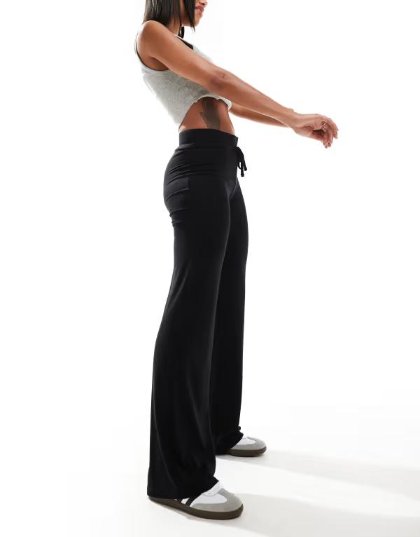 コルージョン レディース ボトムス カジュアルパンツ ローライズ COLLUSION low rise yoga pant Black ブラック