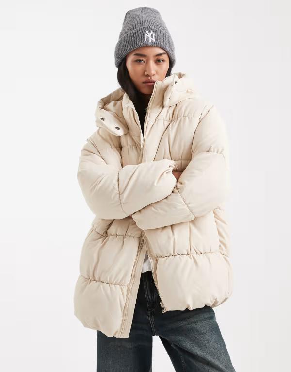 ヴェロモーダ レディース アウター コート Vero Moda luxe oversized puffer coat in cream Oatmeal オートミール