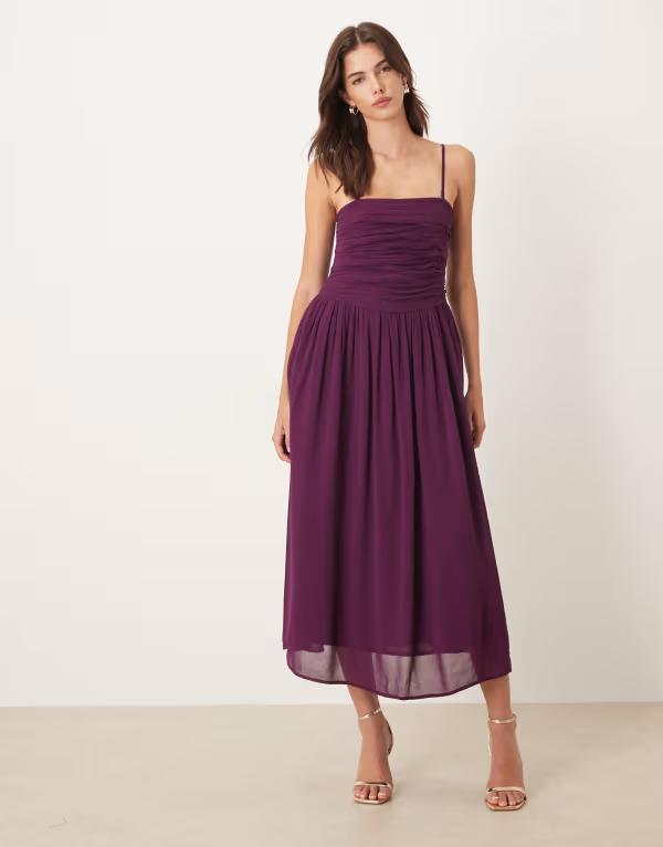 ノーバディーズ チャイルド レディース トップス 衣装 midi衣装 ギャザー midi Nobody\u0027s Child Felicity ruched bandeau MIDI dress Burgundy バーガンディ
