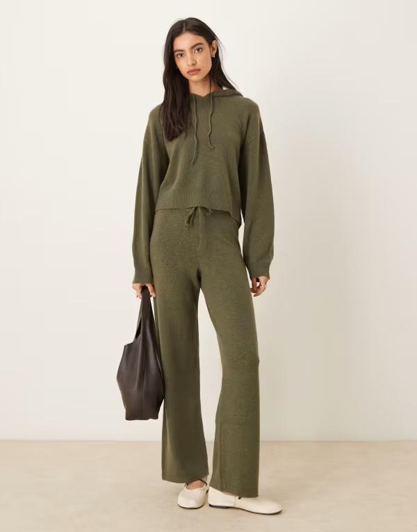 ジェイディーワイ レディース ボトムス カジュアルパンツ パンツ ニット JDY knit pants - part of a set Khaki カーキ