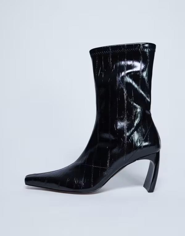 トップショップ レディース シューズ ブーツ・レインブーツ アンクル ブーツ Topshop Pearl point toe ankle boots Black ブラック|ReVida 店