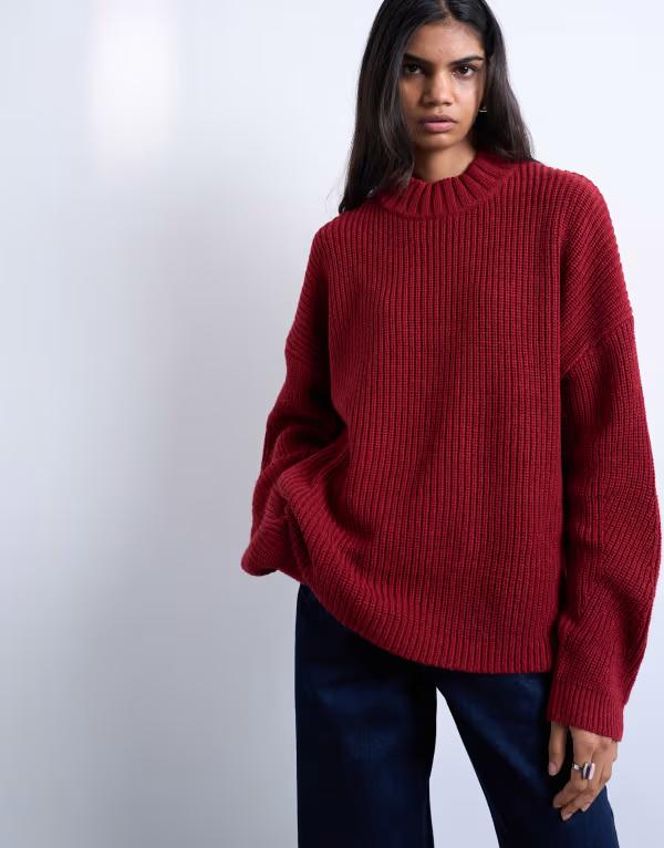 トップショップ レディース アウター ニット・セーター セーター ニット Topshop knit clean mid neck sweater in rustラスト
