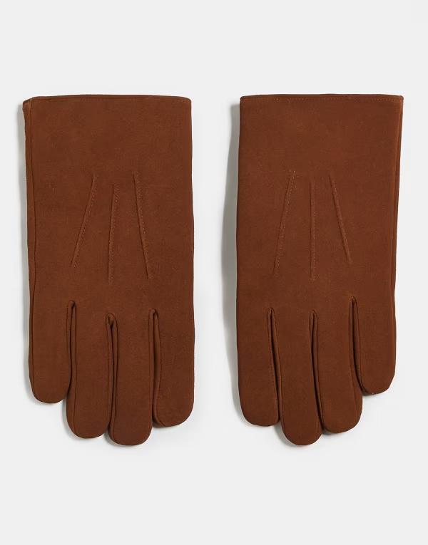 エイソス メンズ アクセサリー 手袋 スエード ASOS DESIGN premium suede and borg gloves in tan TAN タン｜ReVida 店 8,840円