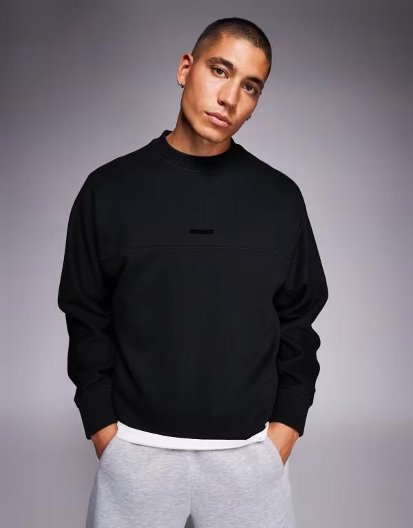 ボス オレンジ メンズ アウター パーカー・スウェット リラックスフィット スウェット シャツ ロゴ BOSS Orange relaxed fit center logo heavyweight sweatshirt Black ブラック|ReVida 店